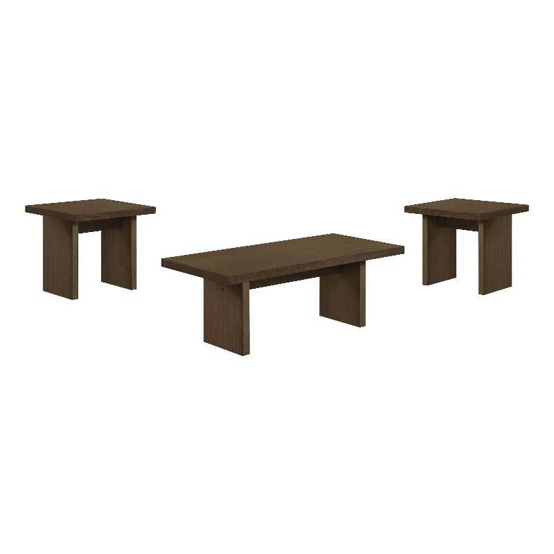 Coaster Decker 3-Piece Transitional Wood Coffee and End Table Set in Walnut