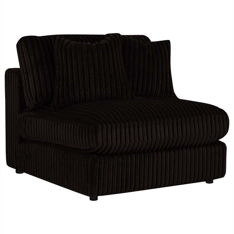 Coaster Blaine Fabric Upholstered Soft Cushion Armless Chair in Chocolate