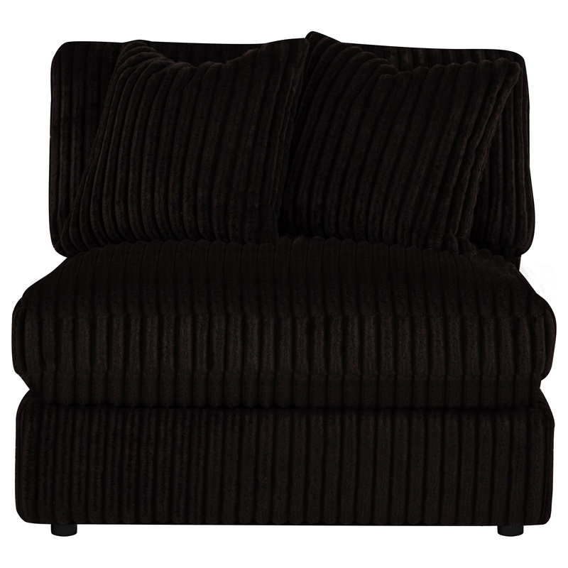 Coaster Blaine Fabric Upholstered Soft Cushion Armless Chair in Chocolate