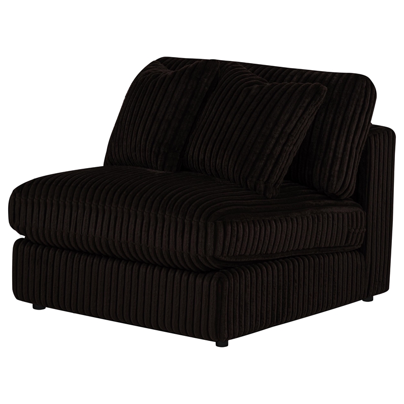 Coaster Blaine Fabric Upholstered Soft Cushion Armless Chair in Chocolate
