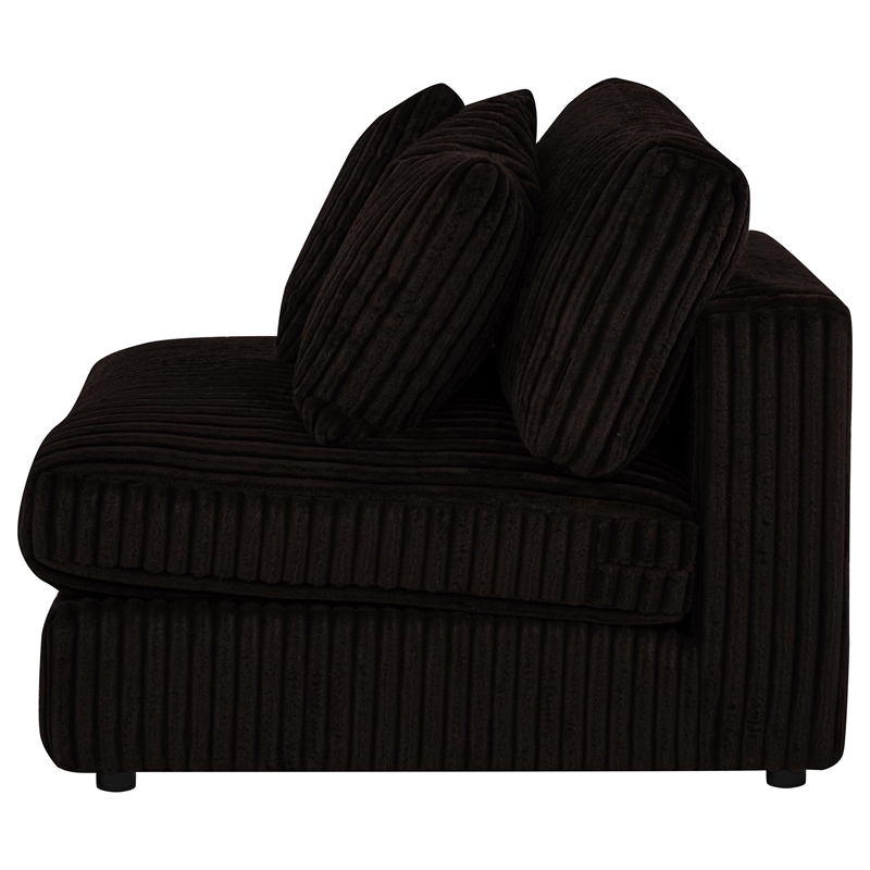 Coaster Blaine Fabric Upholstered Soft Cushion Armless Chair in Chocolate