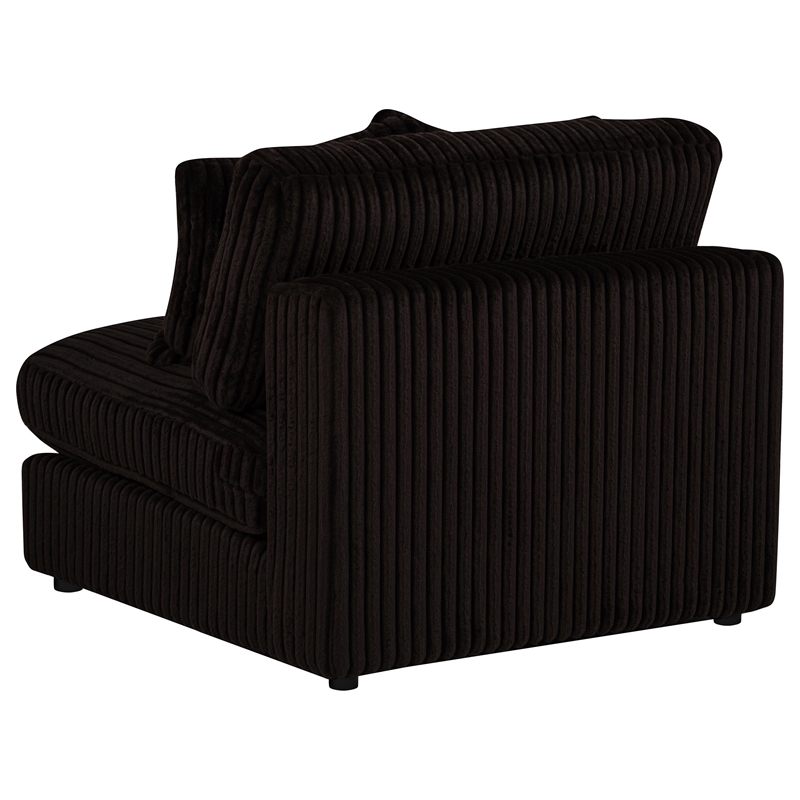 Coaster Blaine Fabric Upholstered Soft Cushion Armless Chair in Chocolate
