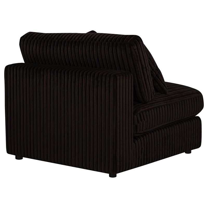 Coaster Blaine Fabric Upholstered Soft Cushion Armless Chair in Chocolate