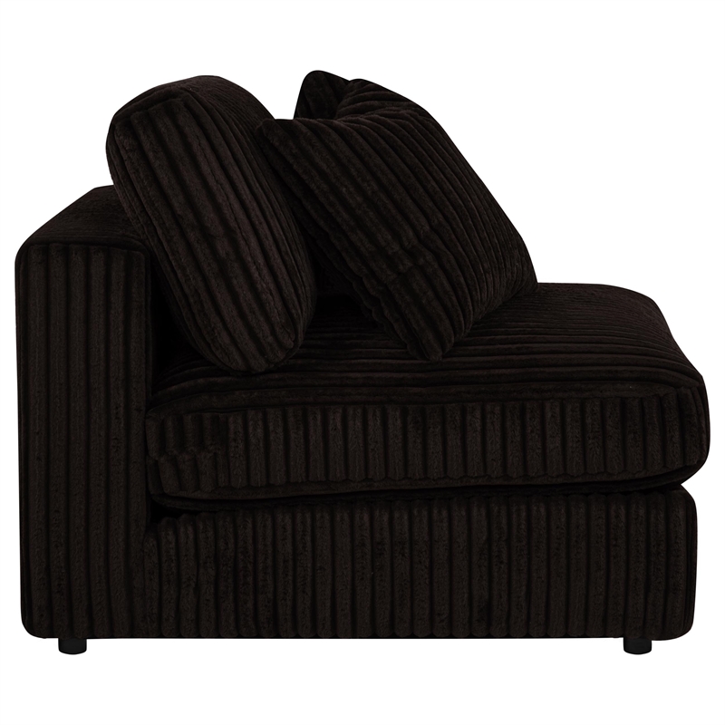Coaster Blaine Fabric Upholstered Soft Cushion Armless Chair in Chocolate