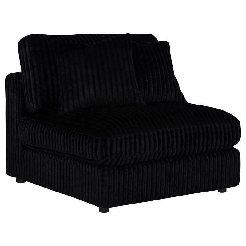 Coaster Blaine Fabric Upholstered Soft Cushion Armless Chair in Black