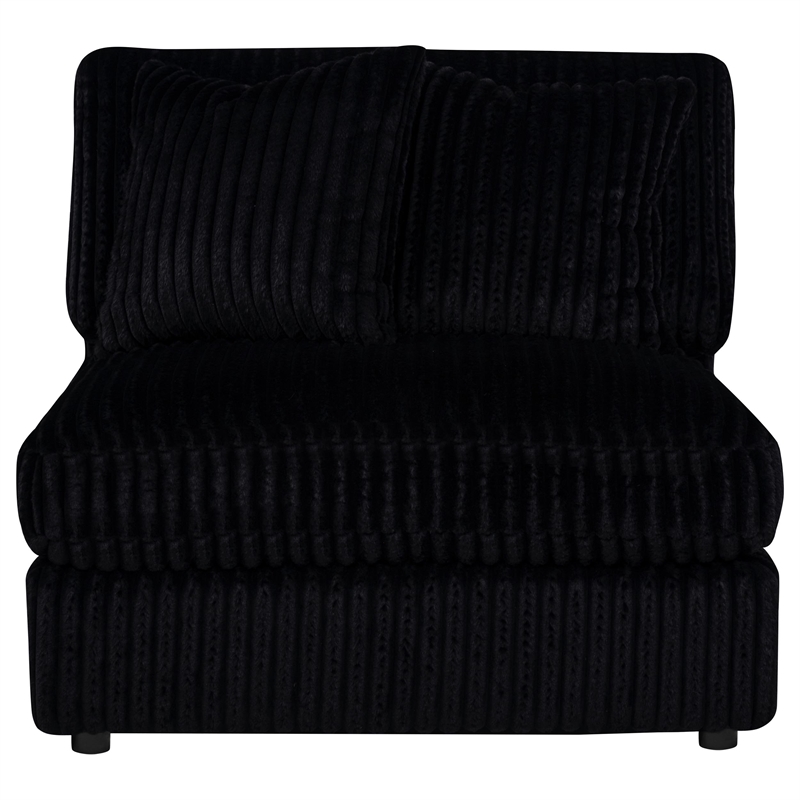 Coaster Blaine Fabric Upholstered Soft Cushion Armless Chair in Black
