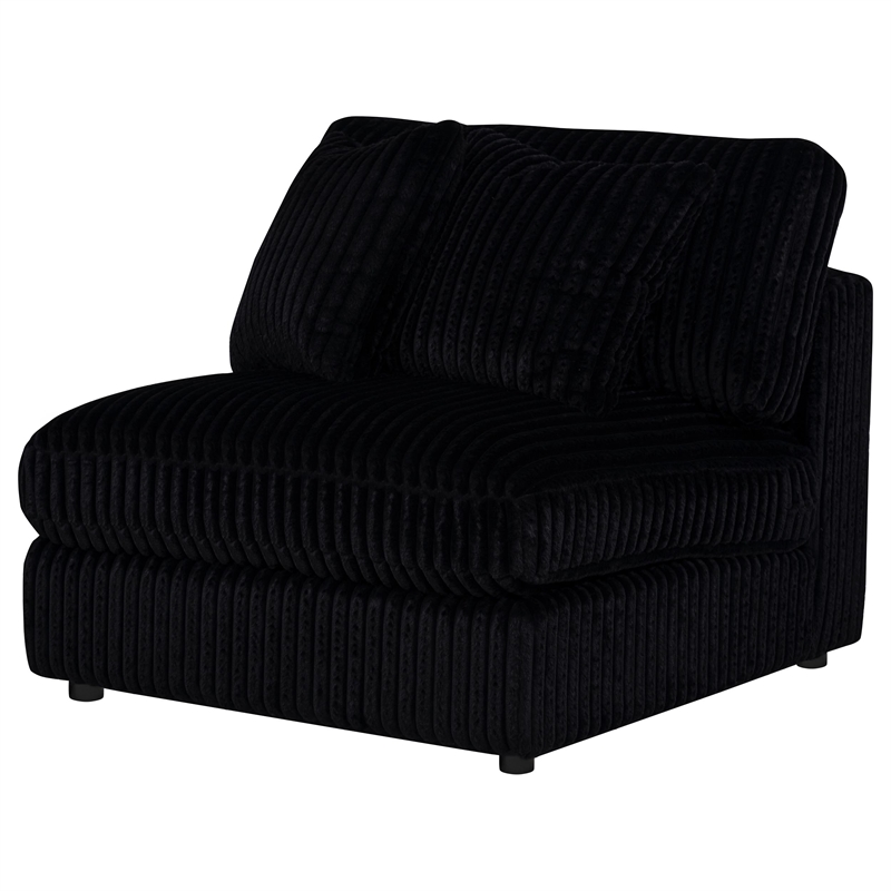 Coaster Blaine Fabric Upholstered Soft Cushion Armless Chair in Black