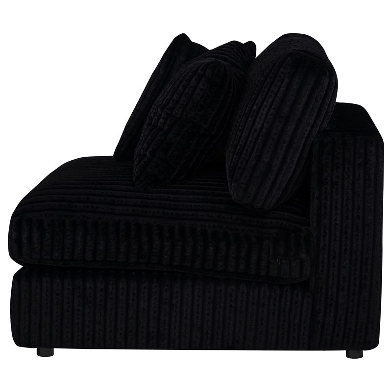 Coaster Blaine Fabric Upholstered Soft Cushion Armless Chair in Black