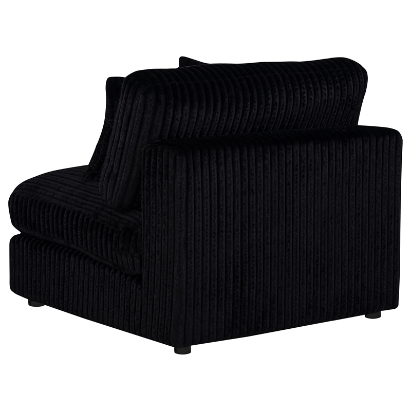 Coaster Blaine Fabric Upholstered Soft Cushion Armless Chair in Black