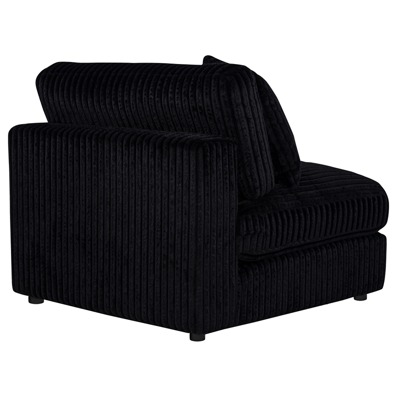 Coaster Blaine Fabric Upholstered Soft Cushion Armless Chair in Black