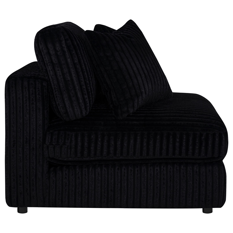Coaster Blaine Fabric Upholstered Soft Cushion Armless Chair in Black