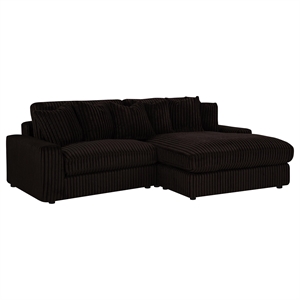 Coaster Blaine Fabric Upholstered Reversible Chaise Sectional Sofa in Chocolate