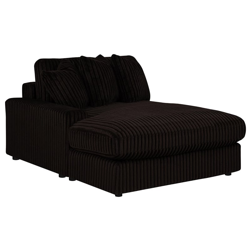 Coaster Blaine Fabric Upholstered Reversible Chaise Sectional Sofa in Chocolate