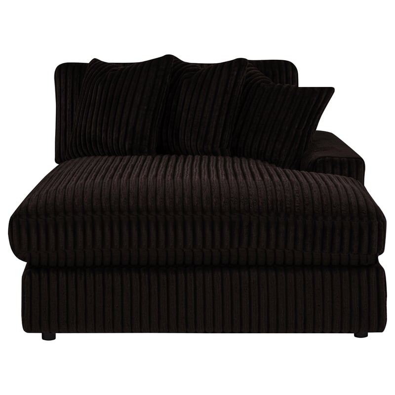 Coaster Blaine Fabric Upholstered Reversible Chaise Sectional Sofa in Chocolate