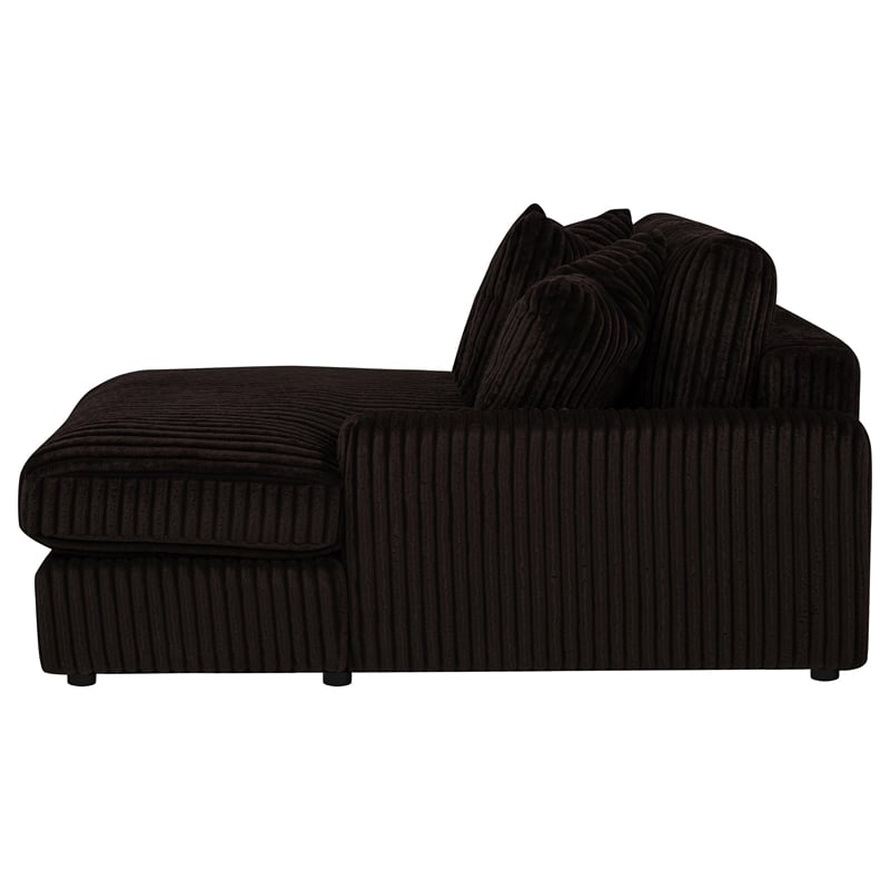 Coaster Blaine Fabric Upholstered Reversible Chaise Sectional Sofa in Chocolate