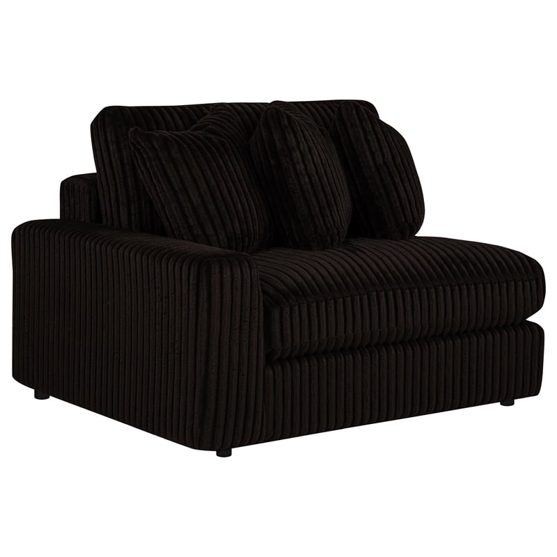 Coaster Blaine Fabric Upholstered Reversible Chaise Sectional Sofa in Chocolate