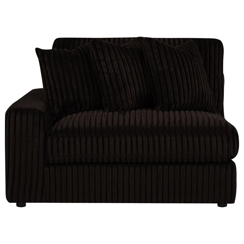 Coaster Blaine Fabric Upholstered Reversible Chaise Sectional Sofa in Chocolate
