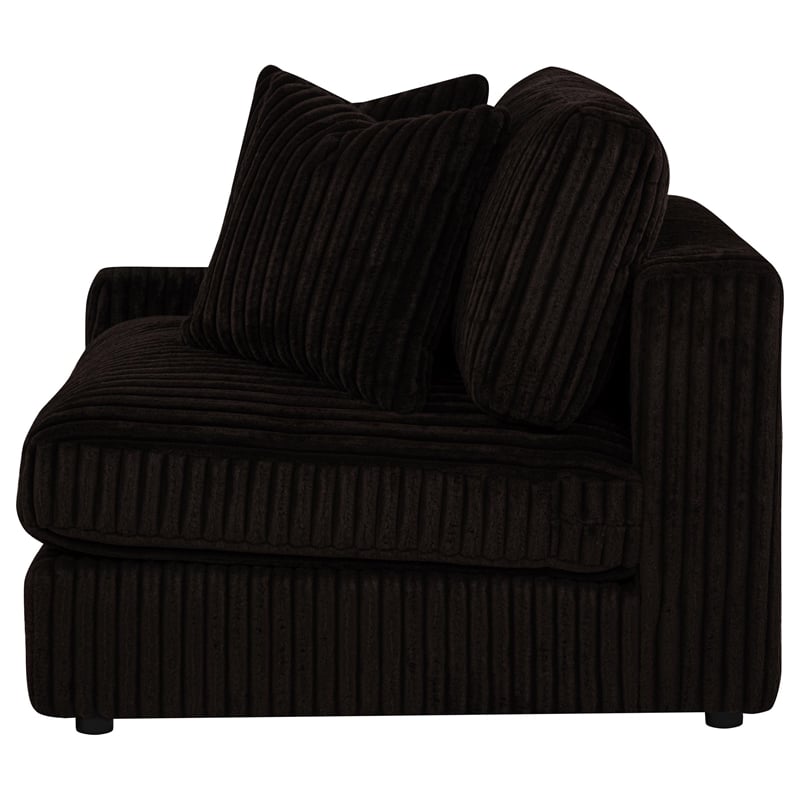 Coaster Blaine Fabric Upholstered Reversible Chaise Sectional Sofa in Chocolate