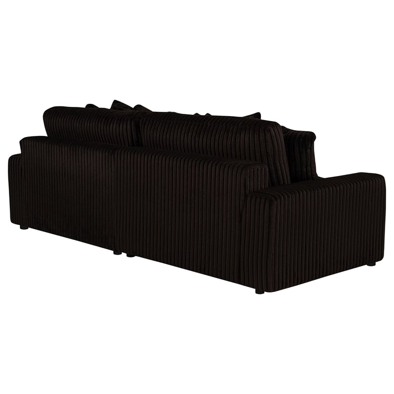 Coaster Blaine Fabric Upholstered Reversible Chaise Sectional Sofa in Chocolate