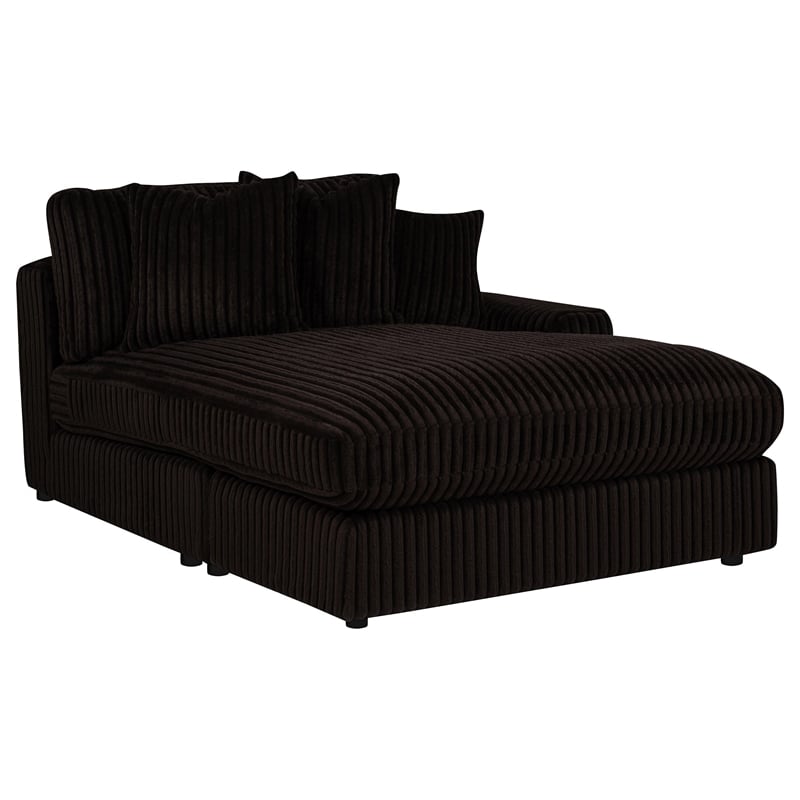 Coaster Blaine Fabric Upholstered Reversible Chaise Sectional Sofa in Chocolate