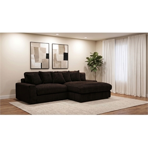 Coaster Blaine Fabric Upholstered Reversible Chaise Sectional Sofa in Chocolate