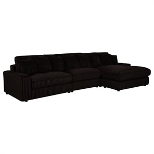 Coaster Blaine Fabric Upholstered Reversible Chaise Sectional Sofa in Chocolate