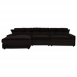 Coaster Blaine Fabric Upholstered Reversible Chaise Sectional Sofa in Chocolate