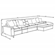 Coaster Blaine Fabric Upholstered Reversible Chaise Sectional Sofa in Chocolate