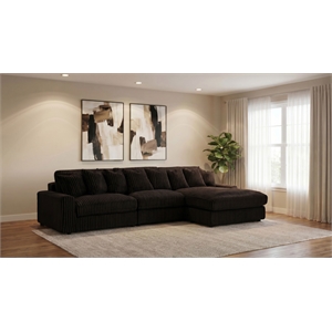 Coaster Blaine Fabric Upholstered Reversible Chaise Sectional Sofa in Chocolate