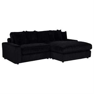 Coaster Blaine Fabric Upholstered Reversible Chaise Sectional Sofa in Black