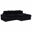 Coaster Blaine Fabric Upholstered Reversible Chaise Sectional Sofa in Black