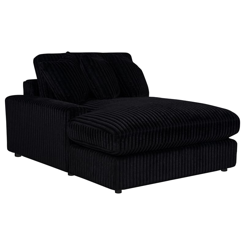 Coaster Blaine Fabric Upholstered Reversible Chaise Sectional Sofa in Black