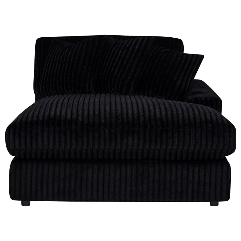 Coaster Blaine Fabric Upholstered Reversible Chaise Sectional Sofa in Black