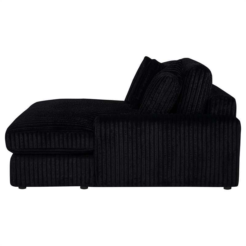 Coaster Blaine Fabric Upholstered Reversible Chaise Sectional Sofa in Black