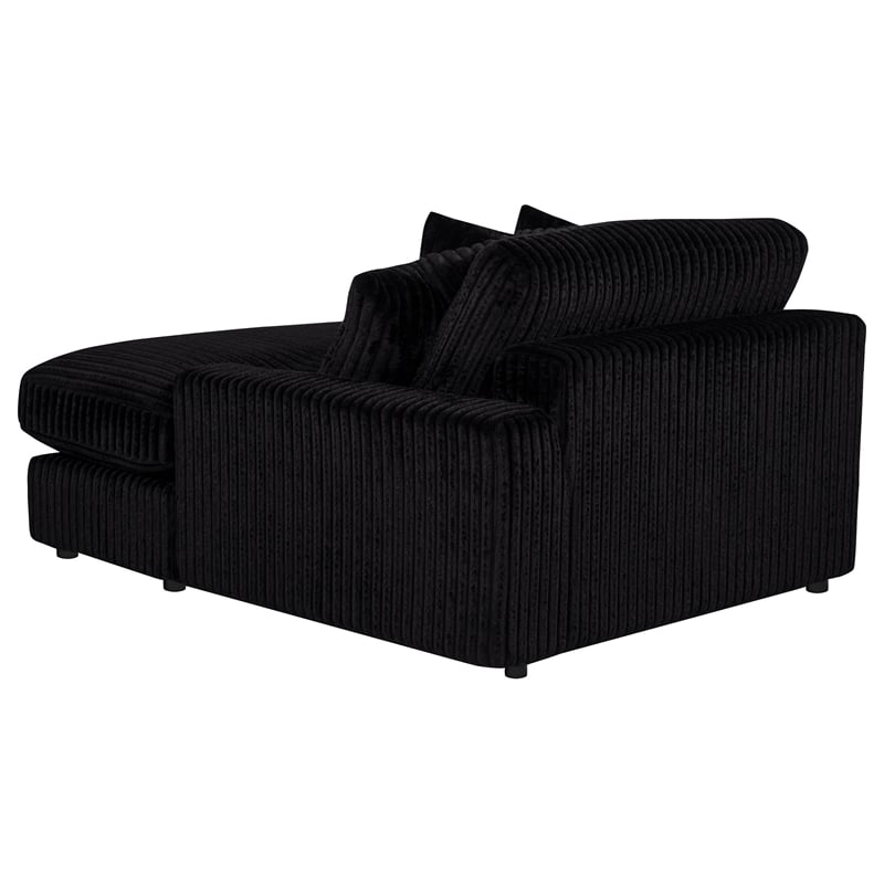 Coaster Blaine Fabric Upholstered Reversible Chaise Sectional Sofa in Black