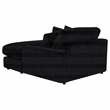 Coaster Blaine Fabric Upholstered Reversible Chaise Sectional Sofa in Black