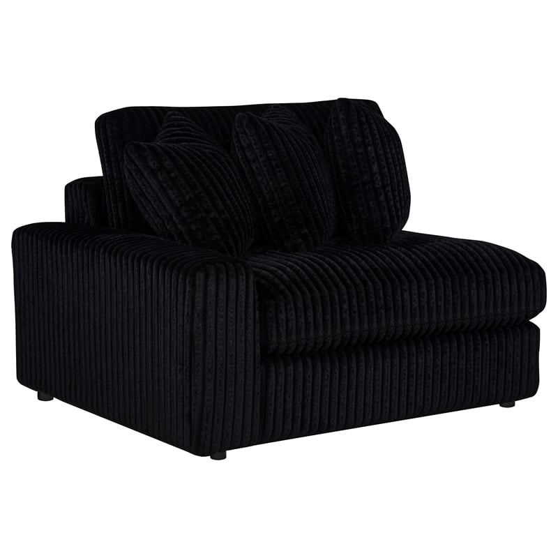 Coaster Blaine Fabric Upholstered Reversible Chaise Sectional Sofa in Black