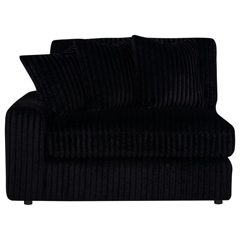 Coaster Blaine Fabric Upholstered Reversible Chaise Sectional Sofa in Black