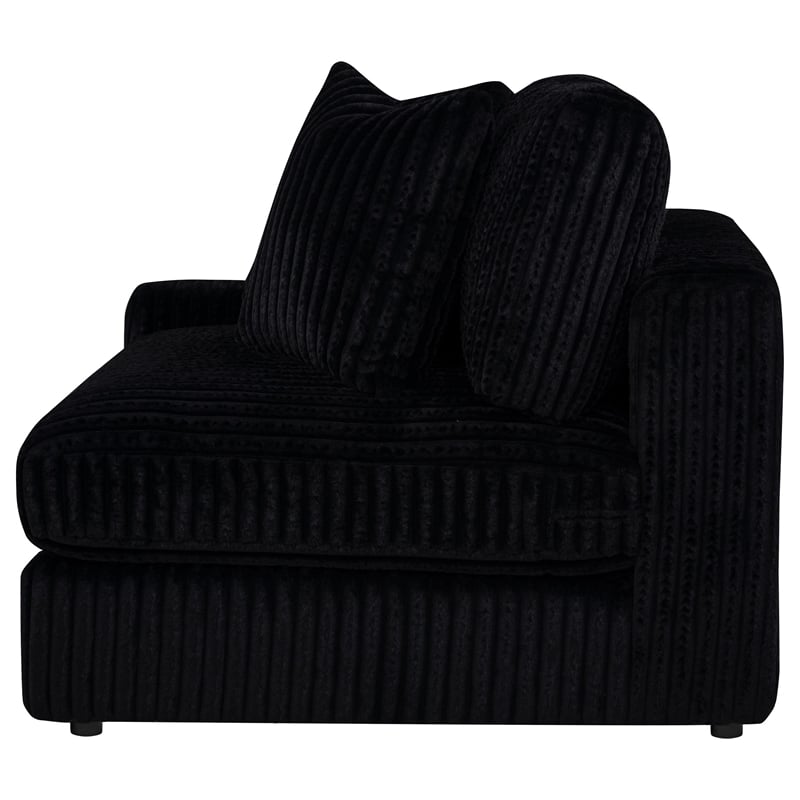 Coaster Blaine Fabric Upholstered Reversible Chaise Sectional Sofa in Black