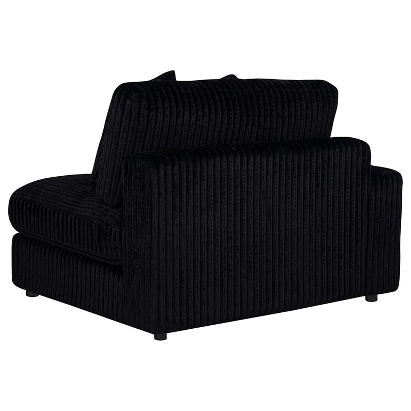 Coaster Blaine Fabric Upholstered Reversible Chaise Sectional Sofa in Black