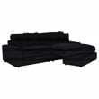 Coaster Blaine Fabric Upholstered Reversible Chaise Sectional Sofa in Black