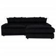 Coaster Blaine Fabric Upholstered Reversible Chaise Sectional Sofa in Black