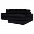 Coaster Blaine Fabric Upholstered Reversible Chaise Sectional Sofa in Black