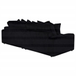 Coaster Blaine Fabric Upholstered Reversible Chaise Sectional Sofa in Black