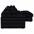 Coaster Blaine Fabric Upholstered Reversible Chaise Sectional Sofa in Black
