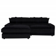 Coaster Blaine Fabric Upholstered Reversible Chaise Sectional Sofa in Black