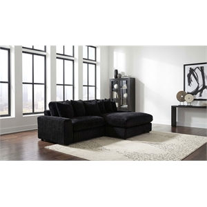 Coaster Blaine Fabric Upholstered Reversible Chaise Sectional Sofa in Black
