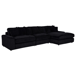 Coaster Blaine Fabric Upholstered Reversible Chaise Sectional Sofa in Black