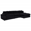 Coaster Blaine Fabric Upholstered Reversible Chaise Sectional Sofa in Black