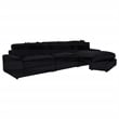 Coaster Blaine Fabric Upholstered Reversible Chaise Sectional Sofa in Black